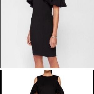 TED BAKER LONDON WOMENS BLACK NEOPRENE LINED SALNIE DRESS TED SIZE 2/ USA 6